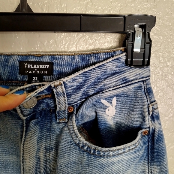 Playboy By PacSun Light Blue Back Slash Boyfriend Jeans sz 23 - Picture 5 of 8
